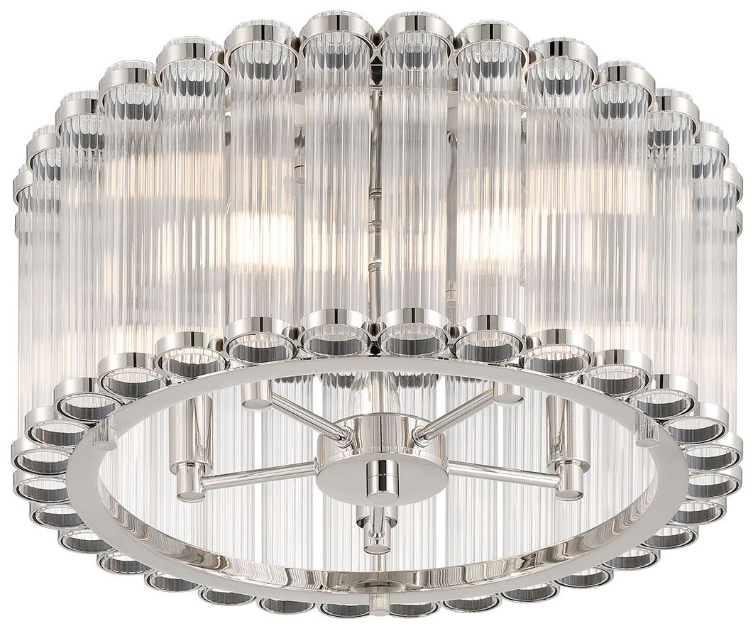 Image 3 Eurofase Glasbury 5-Light 18" Flush Mount in Polished Nickel more views