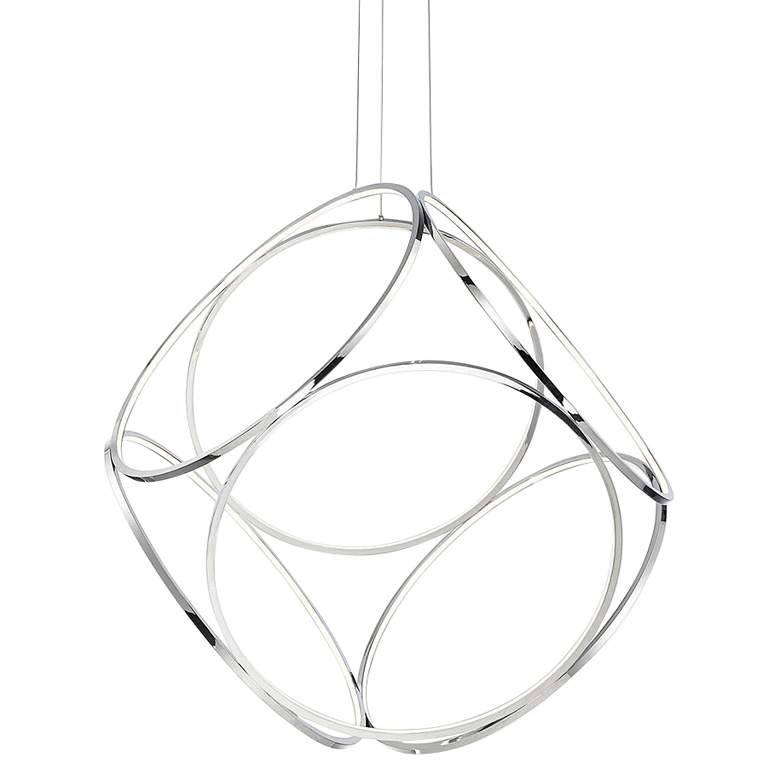 Image 1 Eurofase Glenview 34" Wide Chrome LED Pendant Light