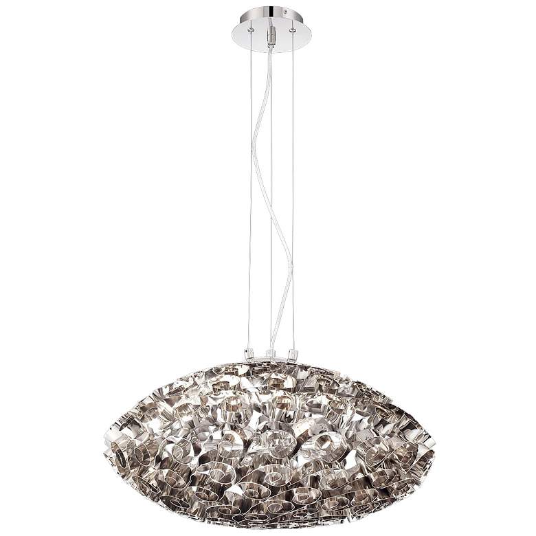 Image 1 Eurofase Grace 11 In. x 23.50 In. 6 Light Chandelier in Polished Nickel