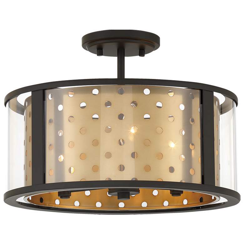 Image 1 Eurofase Grado 11 In. x 15 In. 3 Light Semi Flush in Gold