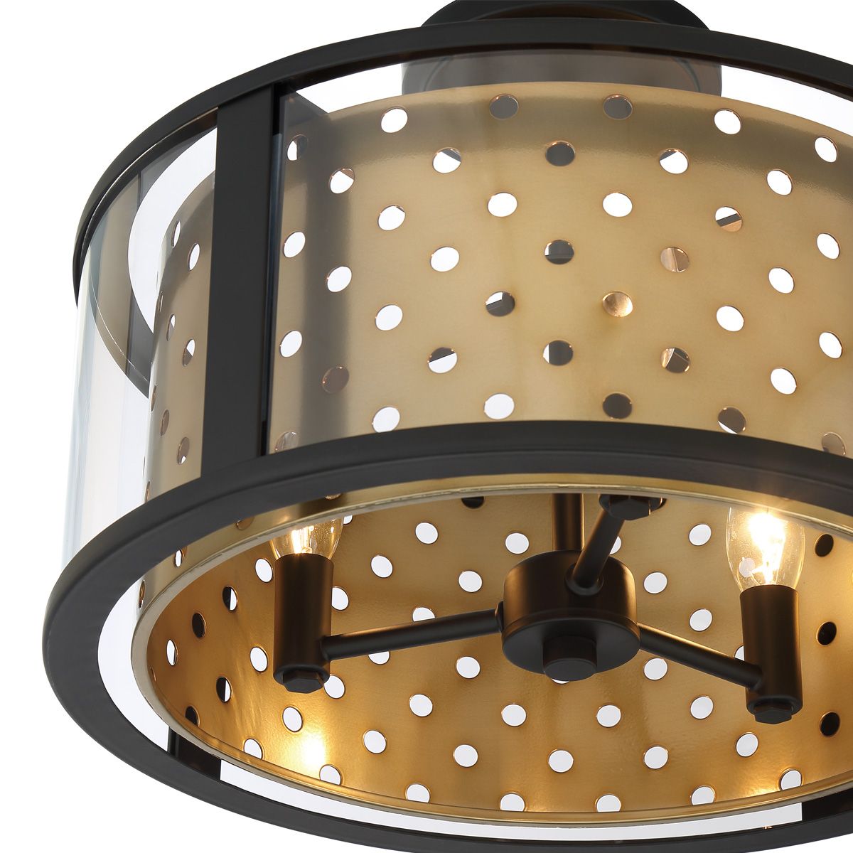 Image 2 Eurofase Grado 11 In. x 15 In. 3 Light Semi Flush in Gold more views