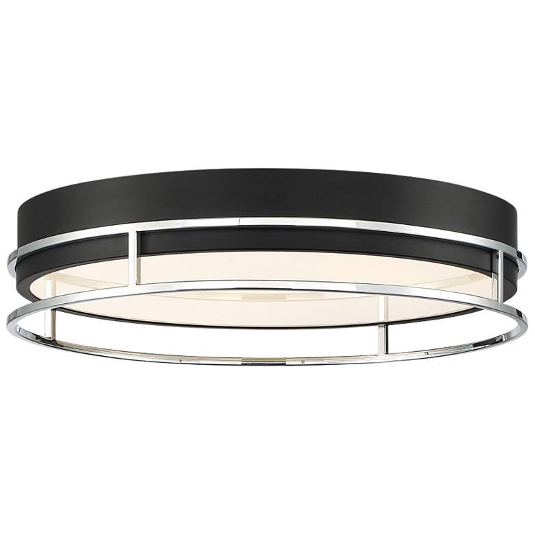 Image 1 Eurofase Grafice 4 in. x 17.75 In. Flushmount in Black/Chrome