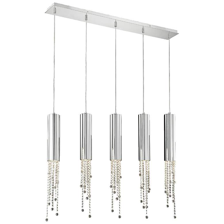 Image 2 Eurofase Groove 39 1/2" Wide Chrome Multi Light Pendant