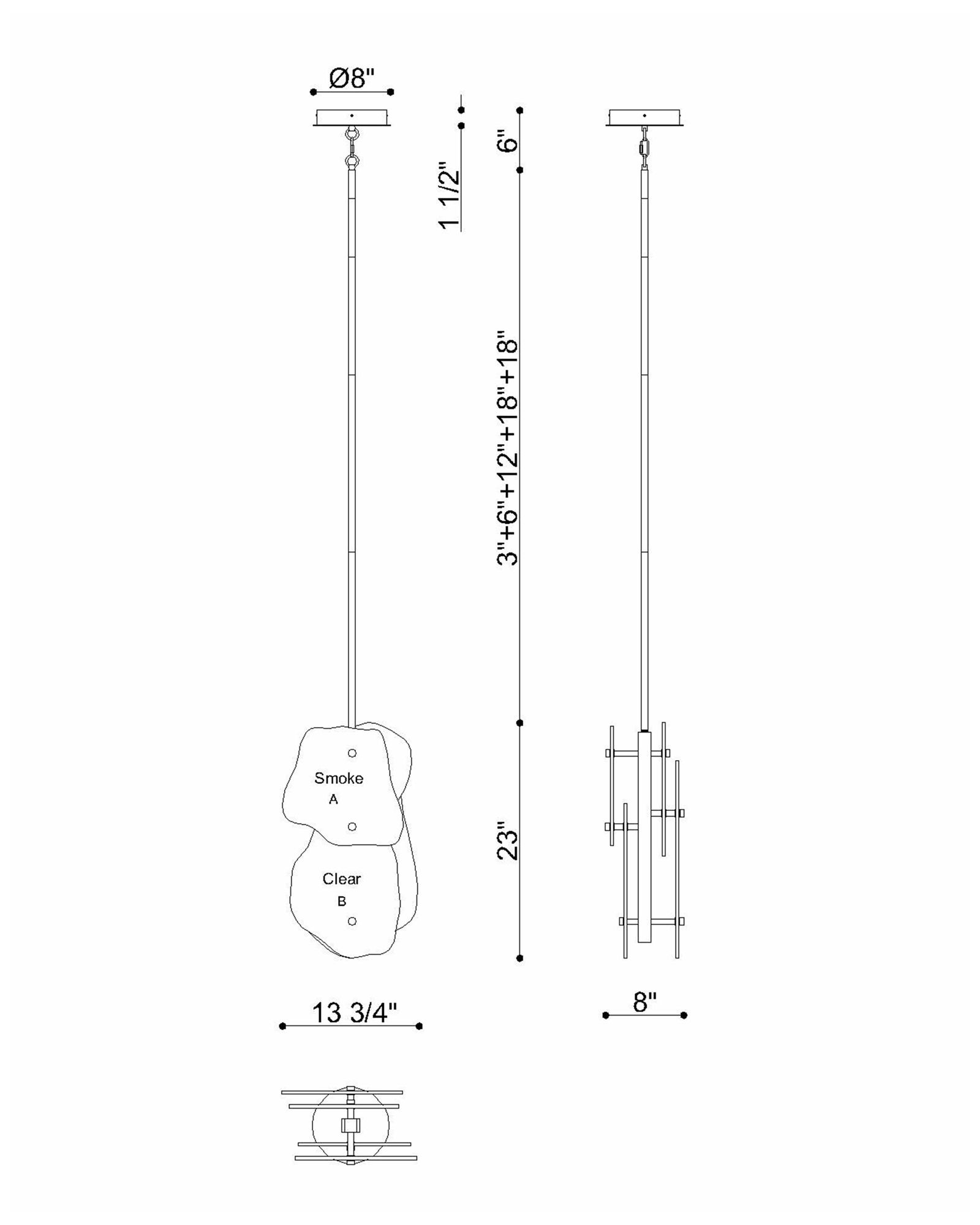 Image 6 Eurofase Grotto 24" Integrated LED Pendant in Polished Nickel more views