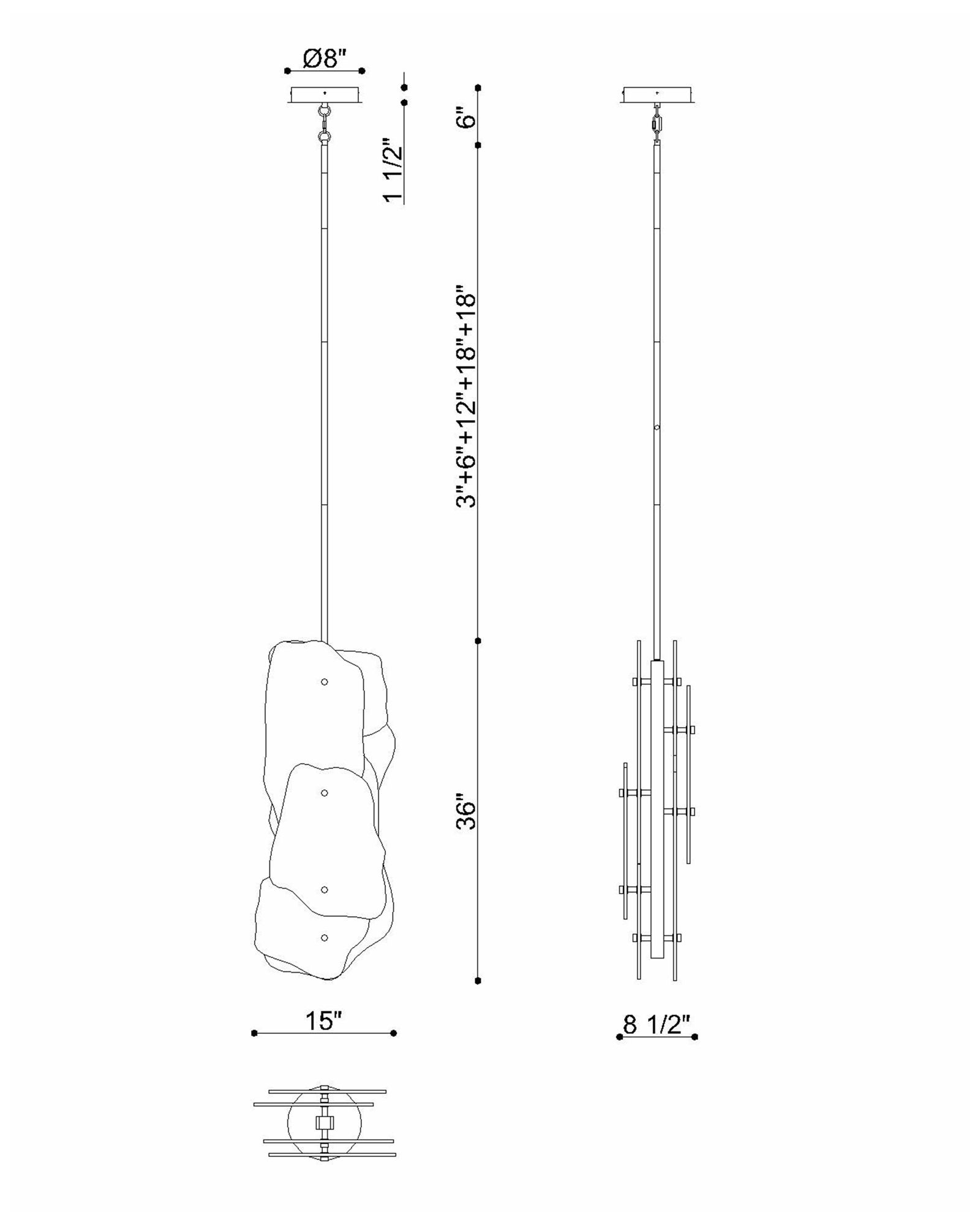 Image 6 Eurofase Grotto 36" Integrated LED Pendant in Polished Nickel more views