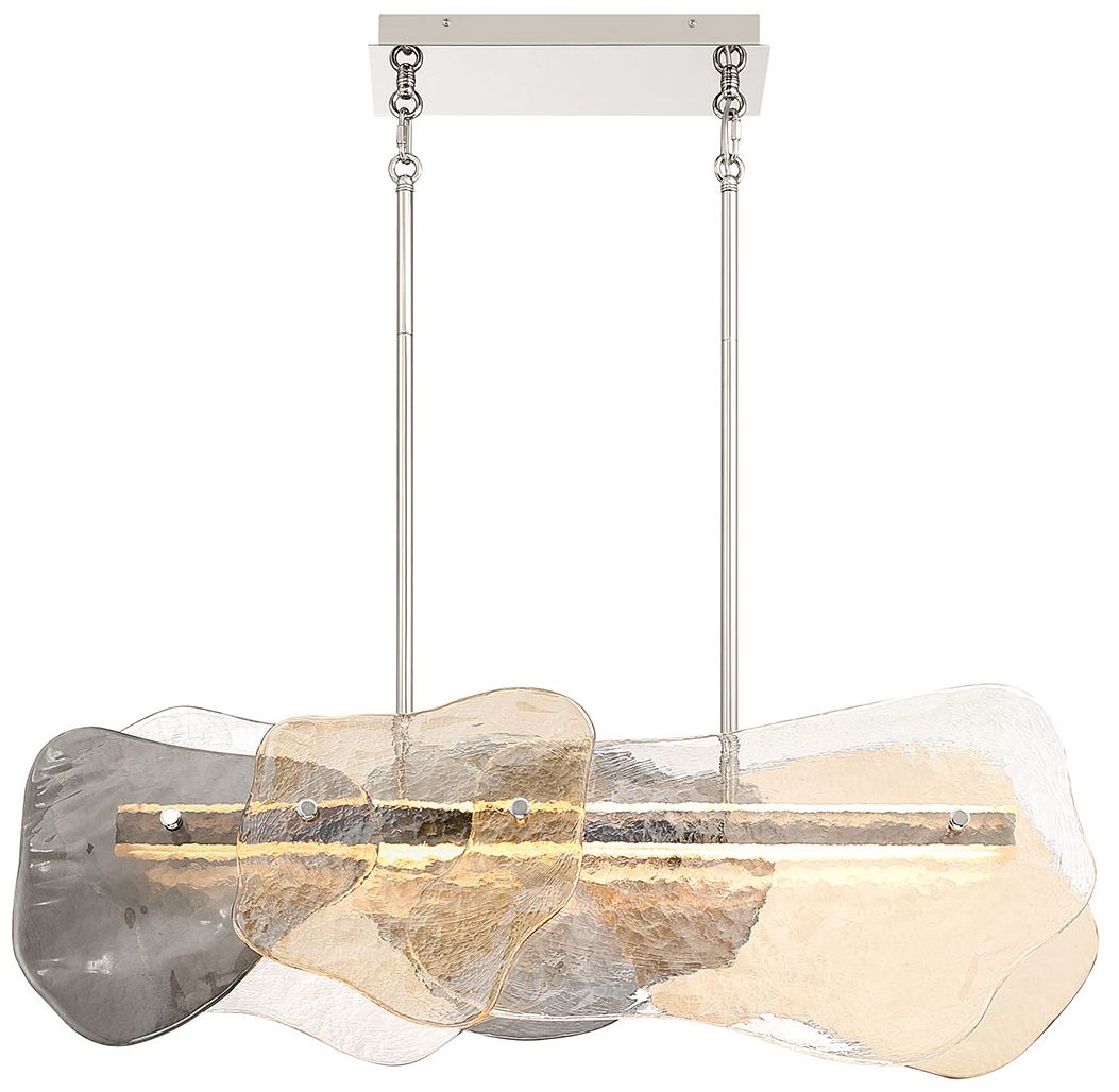 Image 2 Eurofase Grotto 39" Integrated LED Linear Chandelier, Polished Nickel more views