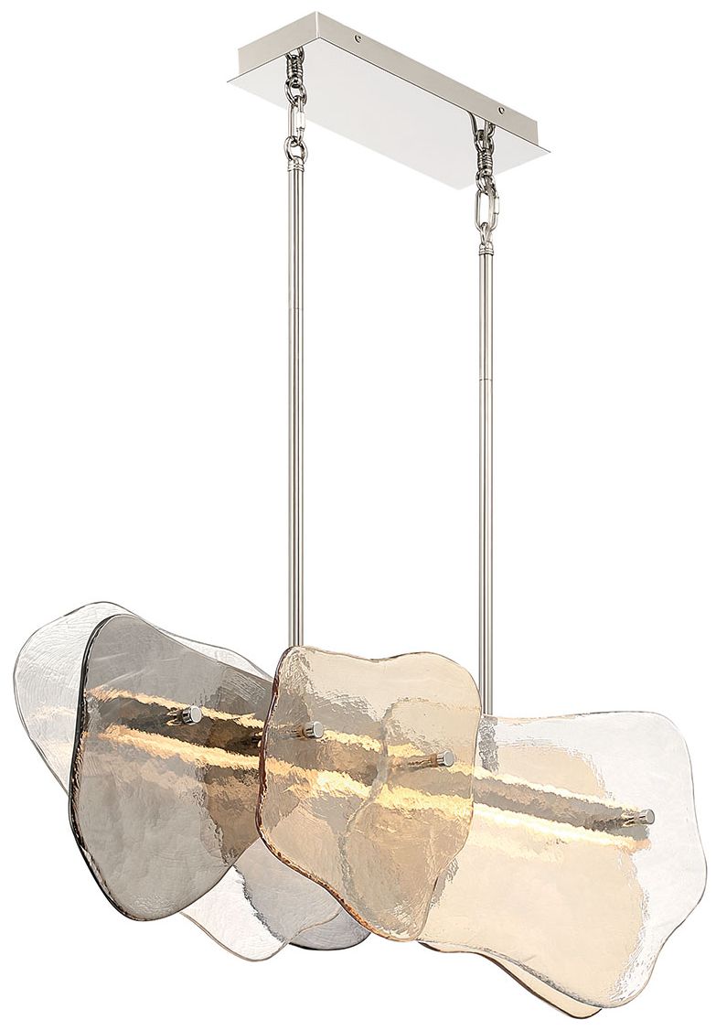 Image 4 Eurofase Grotto 39" Integrated LED Linear Chandelier, Polished Nickel more views