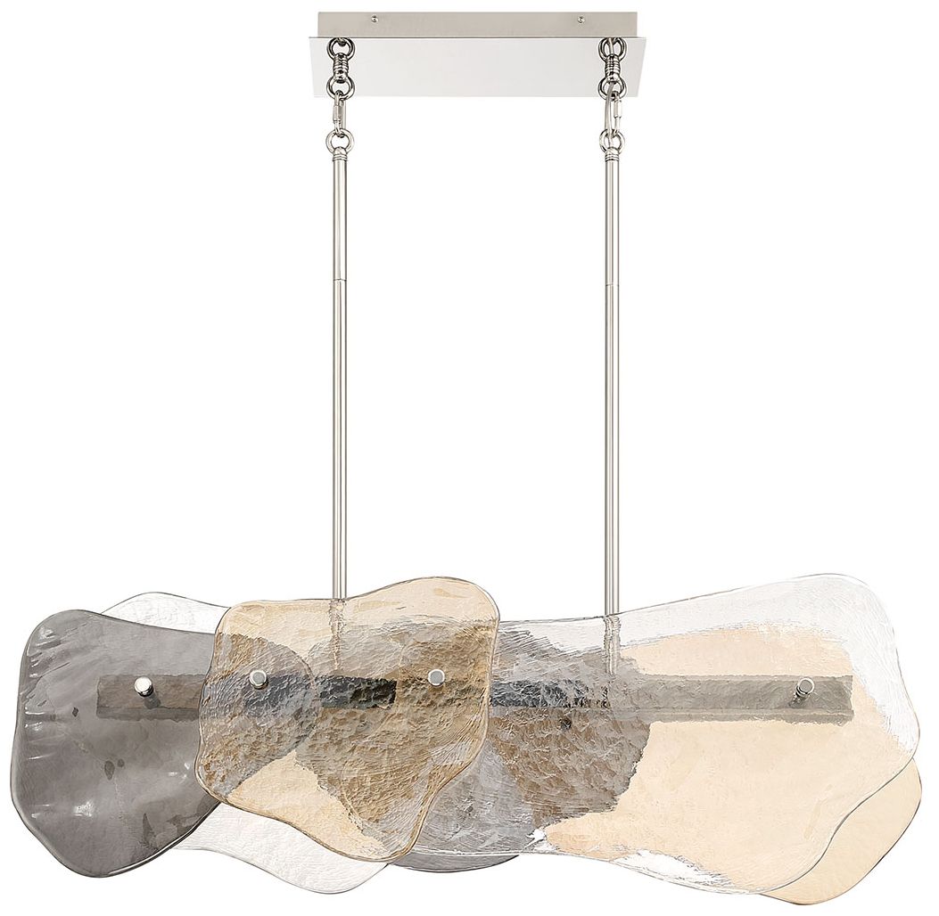 Image 5 Eurofase Grotto 39" Integrated LED Linear Chandelier, Polished Nickel more views