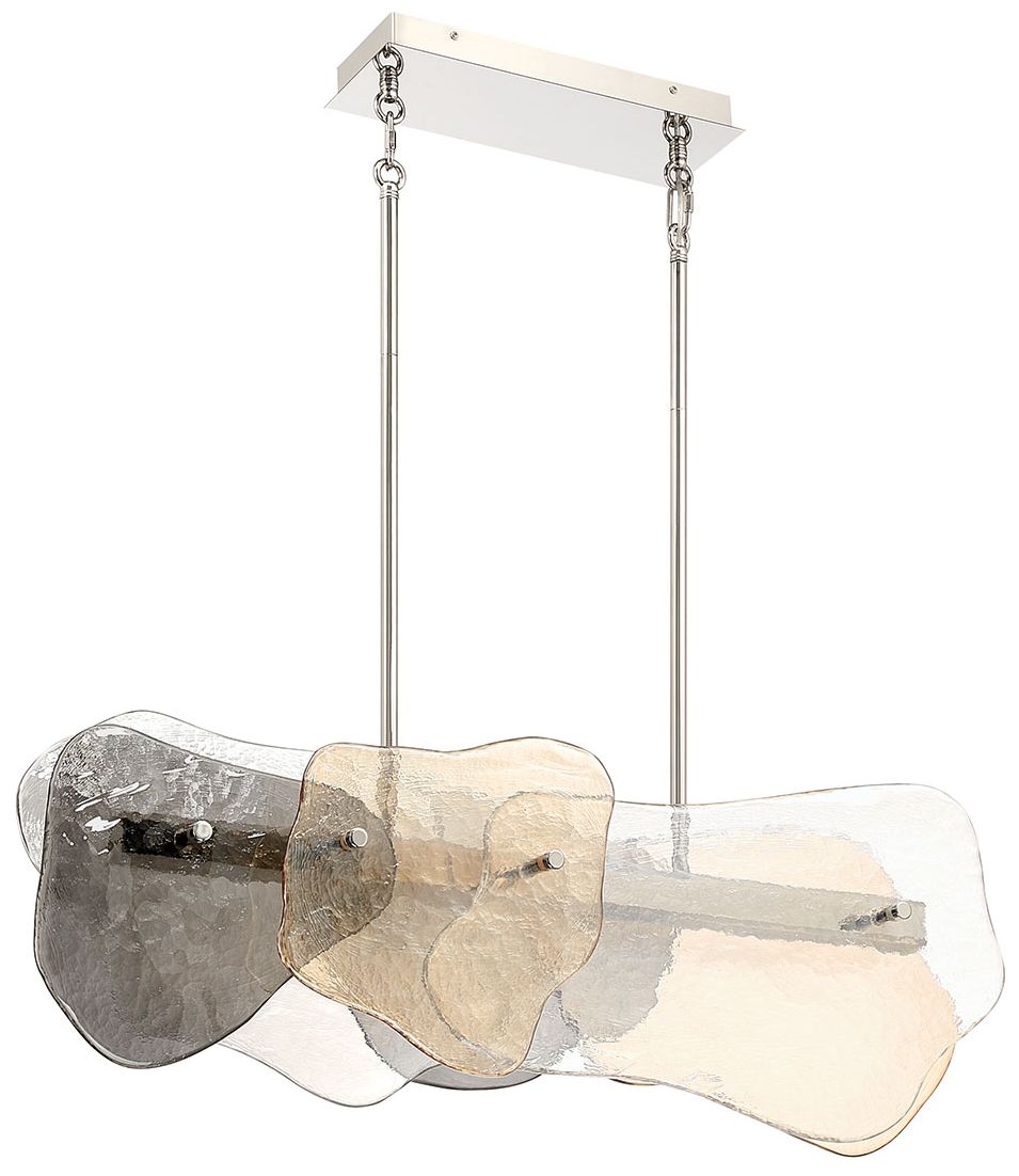 Image 6 Eurofase Grotto 39" Integrated LED Linear Chandelier, Polished Nickel more views