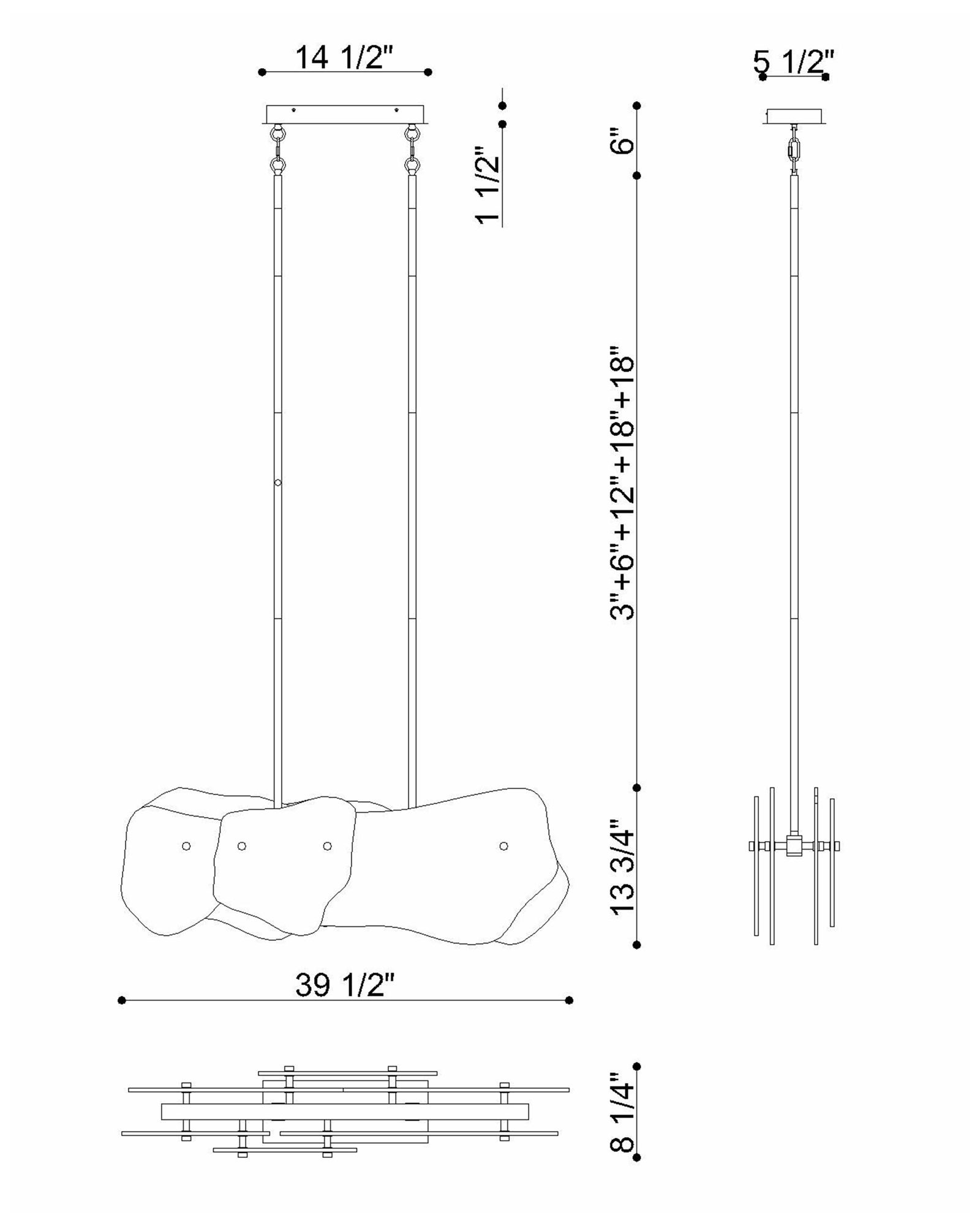Image 7 Eurofase Grotto 39" Integrated LED Linear Chandelier, Polished Nickel more views