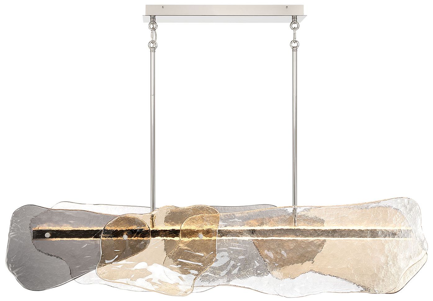 Eurofase Grotto 58" Polished Nickel Integrated LED Linear Chandelier