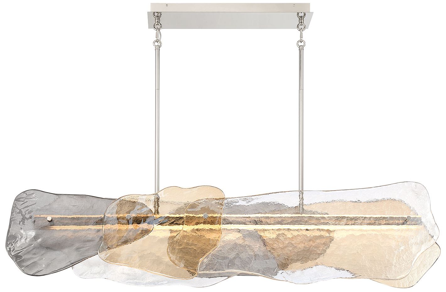 Image 2 Eurofase Grotto 58" Polished Nickel Integrated LED Linear Chandelier more views