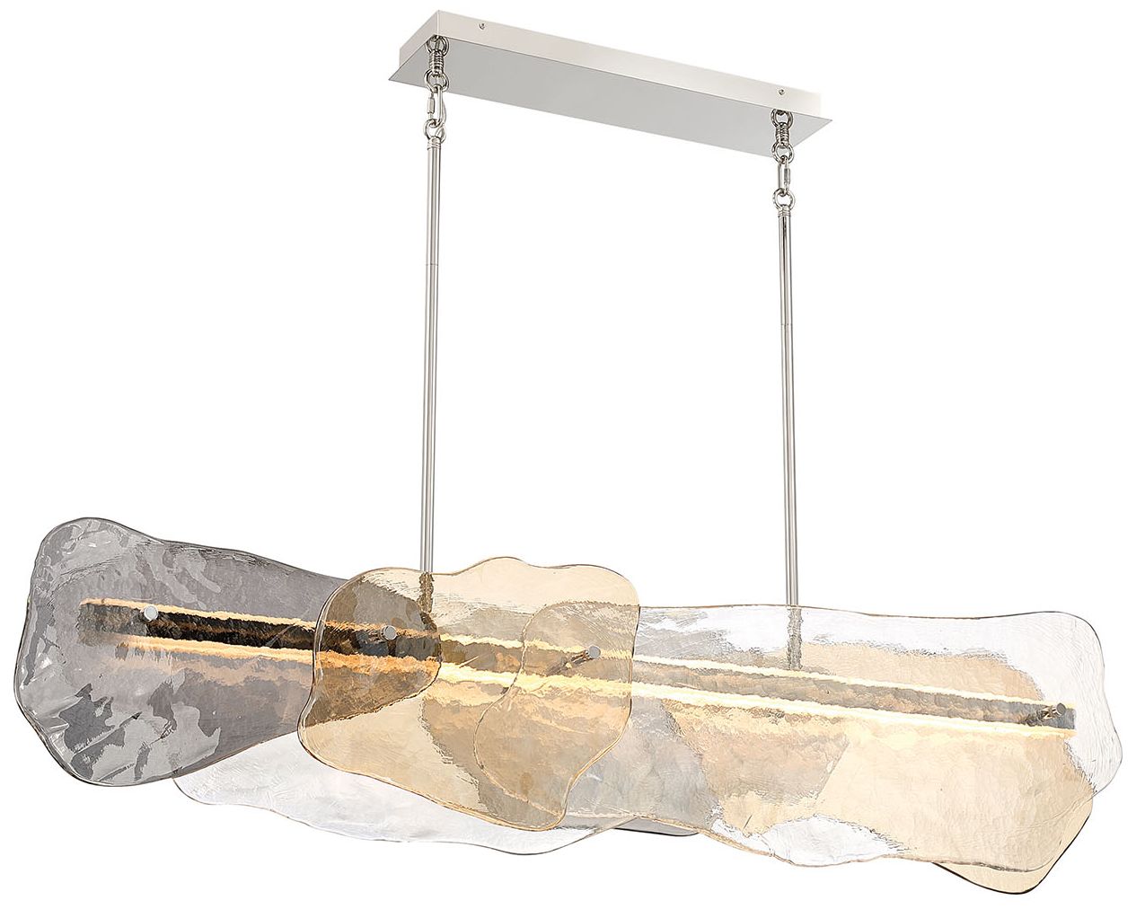 Image 3 Eurofase Grotto 58" Polished Nickel Integrated LED Linear Chandelier more views