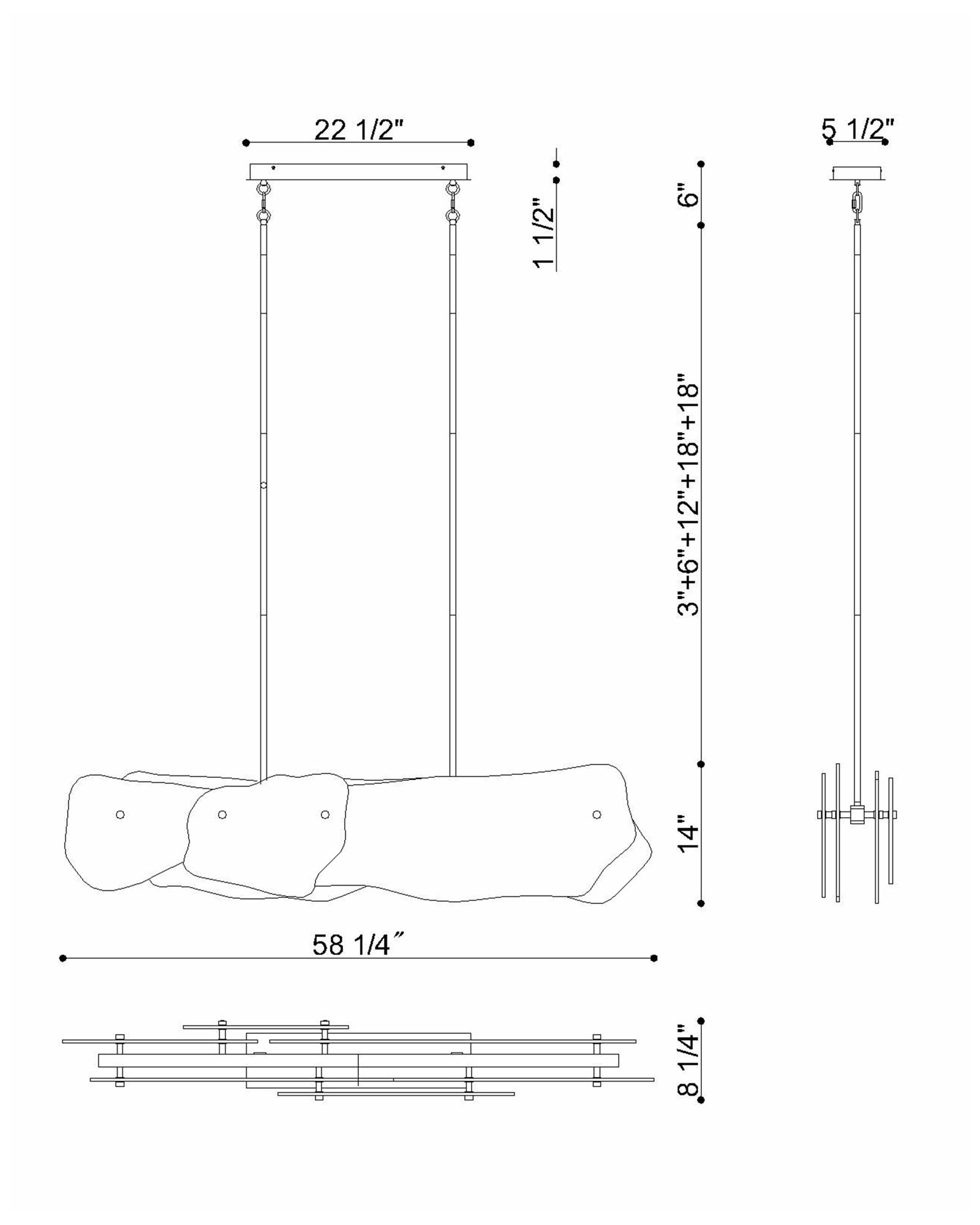Image 7 Eurofase Grotto 58" Polished Nickel Integrated LED Linear Chandelier more views