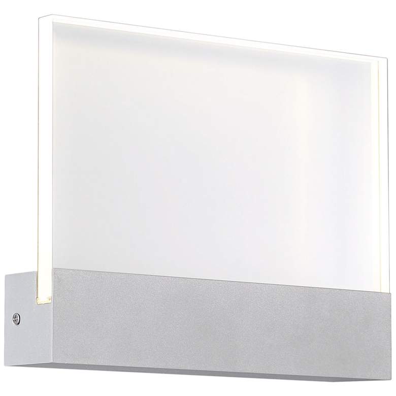 Image 1 Eurofase Halpern 8"H Platinum LED Outdoor Sign Wall Light