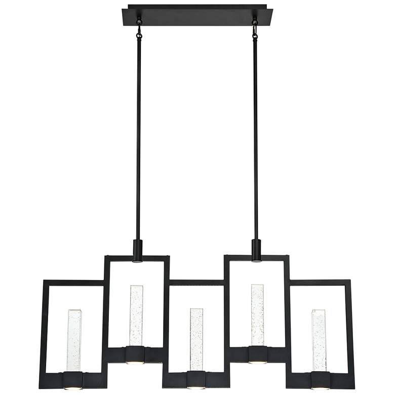 Image 2 Eurofase Hanson 39 inchW Black LED Kitchen Island Light Pendant