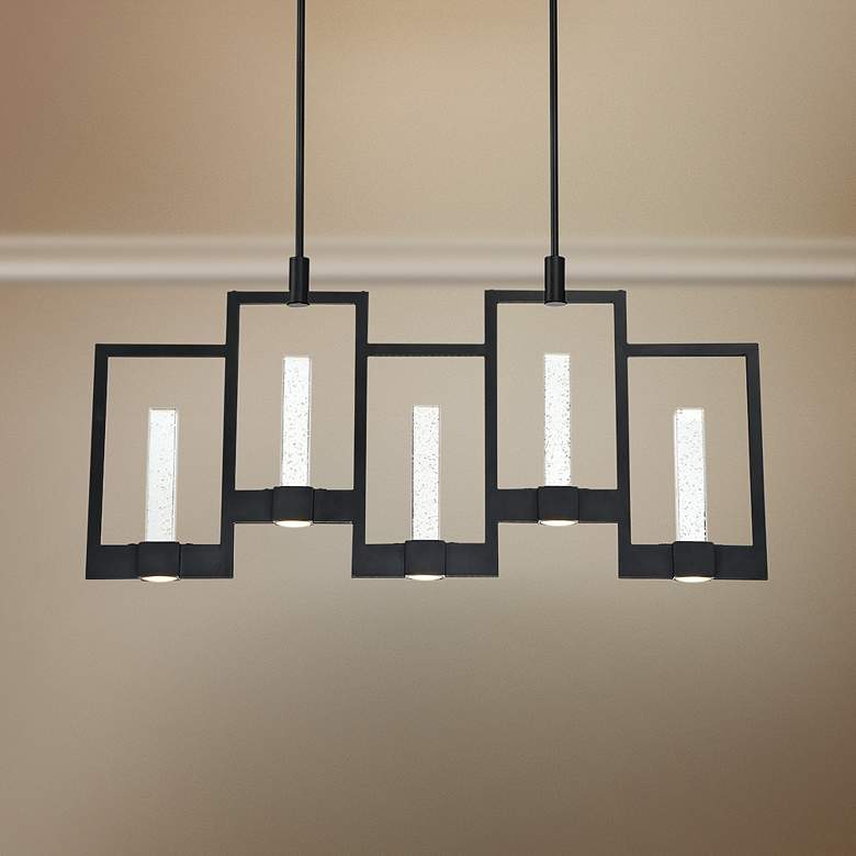 Image 1 Eurofase Hanson 39"W Black LED Kitchen Island Light Pendant