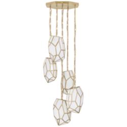 Eurofase Heera 5 Light Pendant in Brass