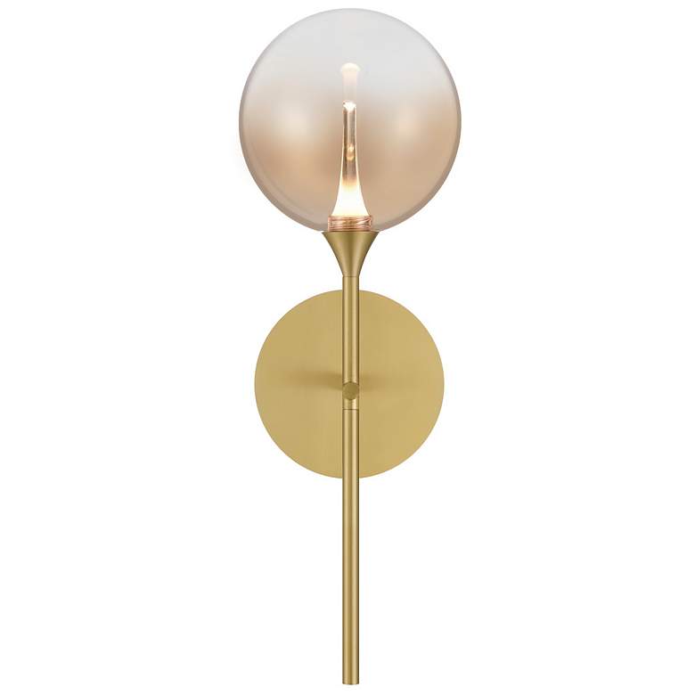 Image 1 Eurofase Iissa 19 inch LED Wall Sconce, Gold and Amber Glass