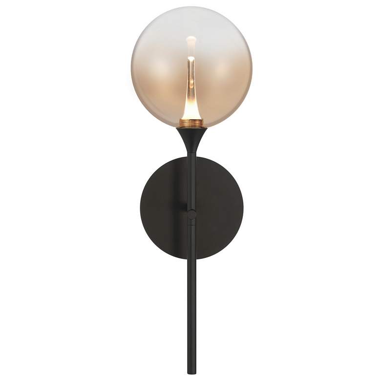 Image 1 Eurofase Iissa 19 inch LED Wall Sconce, Matte Black and Amber Glass