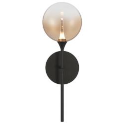 Eurofase Iissa 19 inch LED Wall Sconce, Matte Black and Amber Glass