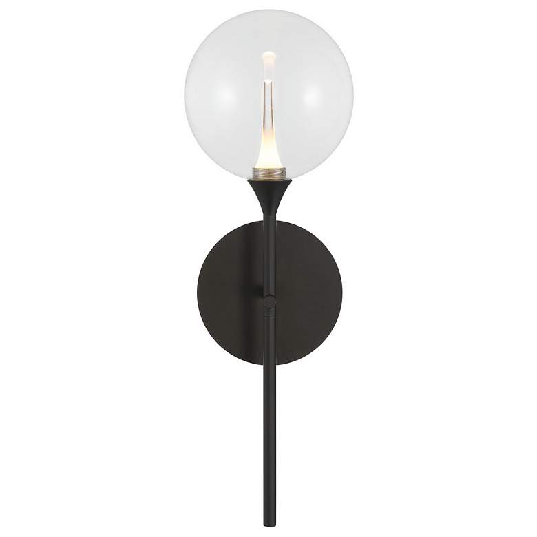 Image 1 Eurofase Iissa 19 inch LED Wall Sconce, Matte Black and Clear Glass