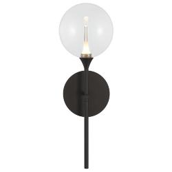 Eurofase Iissa 19 inch LED Wall Sconce, Matte Black and Clear Glass