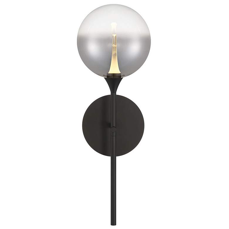 Image 1 Eurofase Iissa 19 inch LED Wall Sconce, Matte Black and Smoked Glass