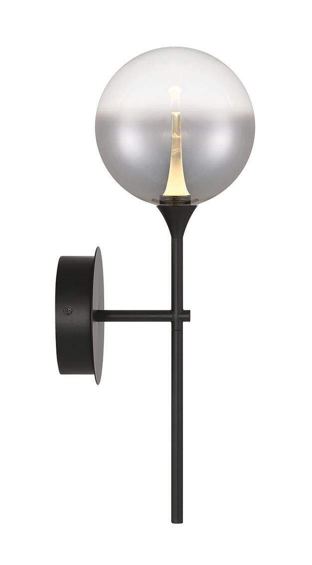 Image 2 Eurofase Iissa 19 inch LED Wall Sconce, Matte Black and Smoked Glass more views
