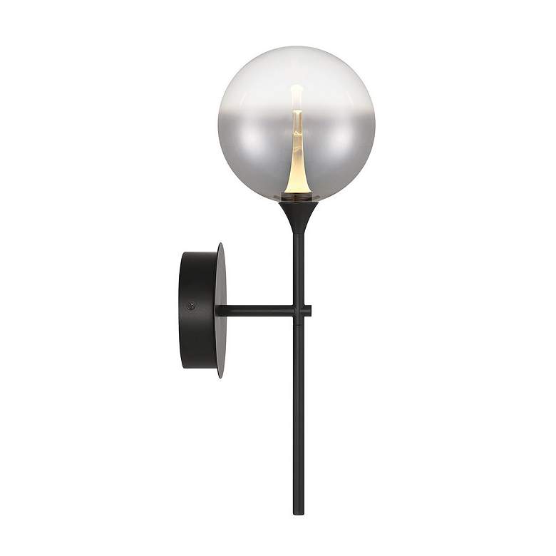 Image 2 Eurofase Iissa 19 inch LED Wall Sconce, Matte Black and Smoked Glass more views