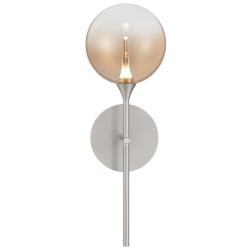 Eurofase Iissa 19 inch LED Wall Sconce, Satin Nickel and Amber Glass
