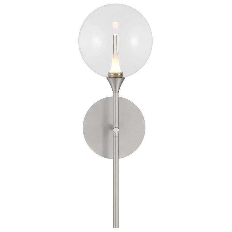 Image 1 Eurofase Iissa 19 inch LED Wall Sconce, Satin Nickel and Clear Glass