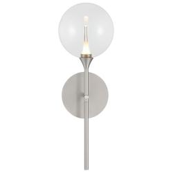 Eurofase Iissa 19 inch LED Wall Sconce, Satin Nickel and Clear Glass