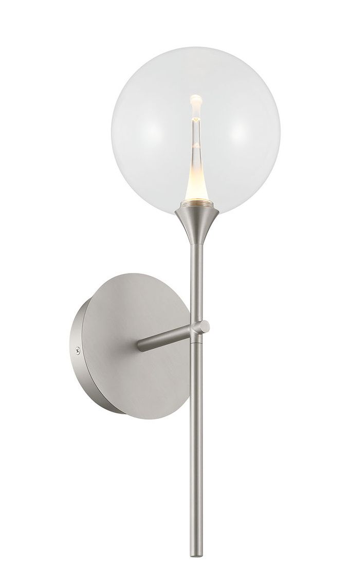 Image 2 Eurofase Iissa 19 inch LED Wall Sconce, Satin Nickel and Clear Glass more views
