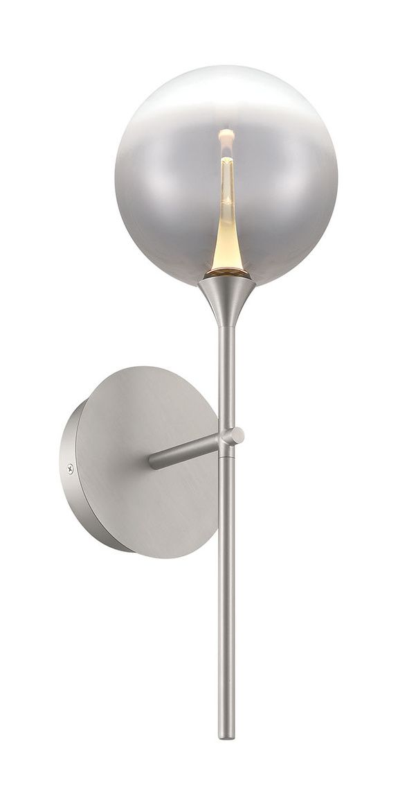 Image 2 Eurofase Iissa 19 inch LED Wall Sconce, Satin Nickel and Smoked Glass more views