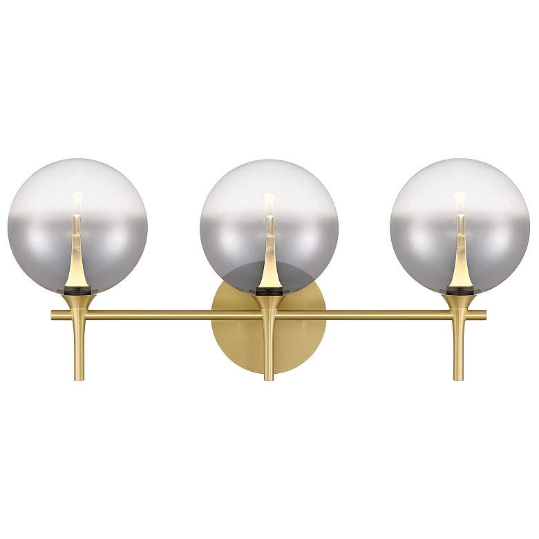 Image 1 Eurofase Iissa 3-Light LED Vanity Bath Light, Gold with Smoked Glass