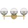Eurofase Iissa 3-Light LED Vanity Bath Light, Gold with Smoked Glass