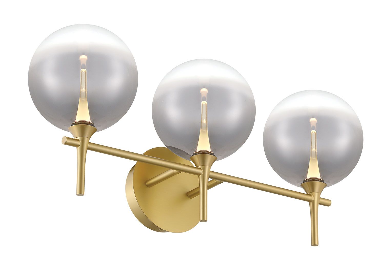 Image 2 Eurofase Iissa 3-Light LED Vanity Bath Light, Gold with Smoked Glass more views