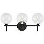 1_Eurofase Iissa 3-Light LED Vanity Bath Light, Matte Black with Clear Glass