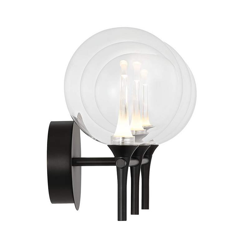 Image 2 Eurofase Iissa 3-Light LED Vanity Bath Light, Matte Black with Clear Glass more views