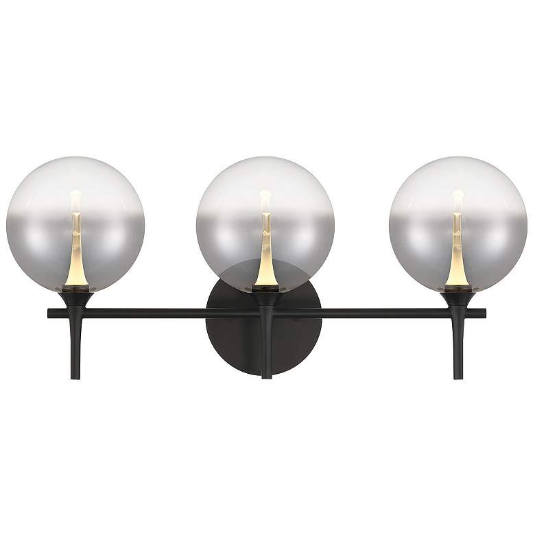 Image 1 Eurofase Iissa 3-Light LED Vanity Bath Light, Matte Black with Smoked Glass