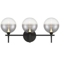 Eurofase Iissa 3-Light LED Vanity Bath Light, Matte Black with Smoked Glass
