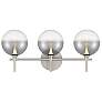 Eurofase Iissa 3-Light LED Vanity Bath Light, Satin Nickel w/ Smoked Glass