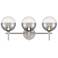 Eurofase Iissa 3-Light LED Vanity Bath Light, Satin Nickel w/ Smoked Glass