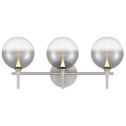 Eurofase Iissa 3-Light LED Vanity Bath Light, Satin Nickel w/ Smoked Glass