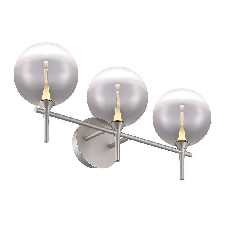 Image 2 Eurofase Iissa 3-Light LED Vanity Bath Light, Satin Nickel w/ Smoked Glass more views