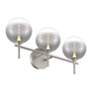 Eurofase Iissa 3-Light LED Vanity Bath Light, Satin Nickel w/ Smoked Glass