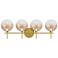 Eurofase Iissa 4-Light LED Vanity Bath Light, Gold with Amber Glass