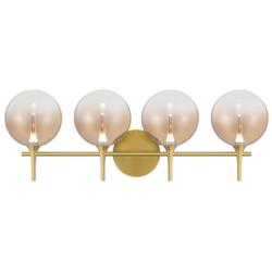Eurofase Iissa 4-Light LED Vanity Bath Light, Gold with Amber Glass