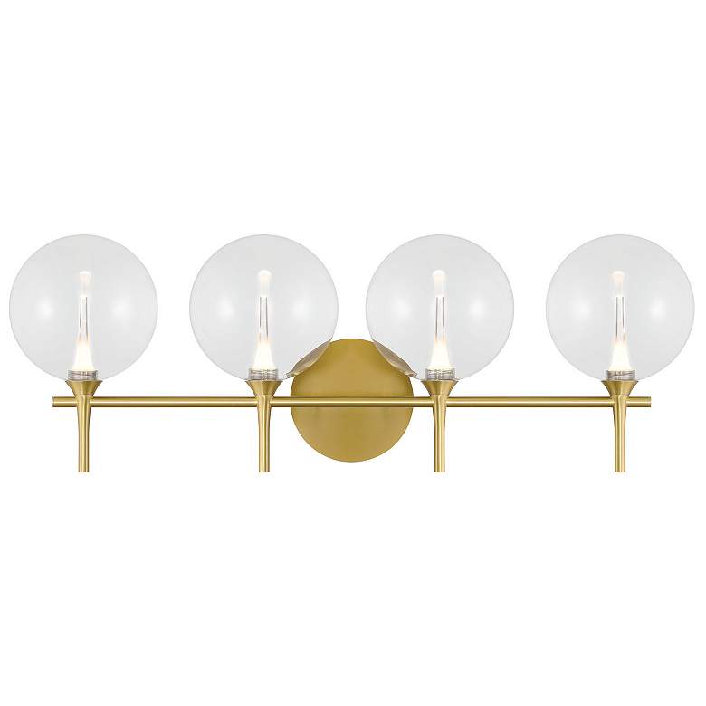 Image 1 Eurofase Iissa 4-Light LED Vanity Bath Light, Gold with Clear Glass
